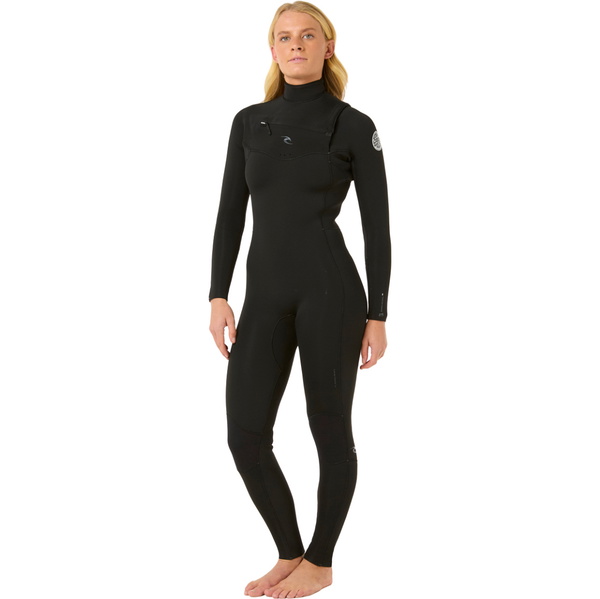 Roupa De Mergulho Rip Curl Dawn Patrol Feminina 2026 Com Chest Zip 4/3mm 160WFS - Black